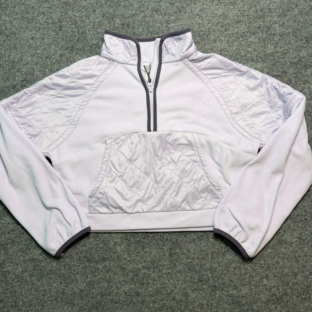 Athleta Girl Quilted Fleece 1/2 Zip PulloverSize‎ Large/12 Lavender